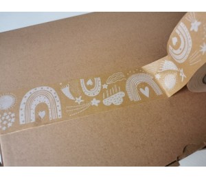 Papier Klebeband bedruckt Regenbogen - 50m